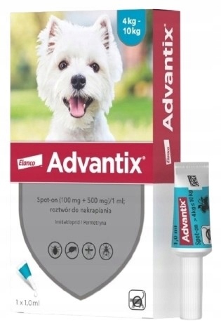 Advantix Spot On krople dla psa 4kg-10kg 1x1ml