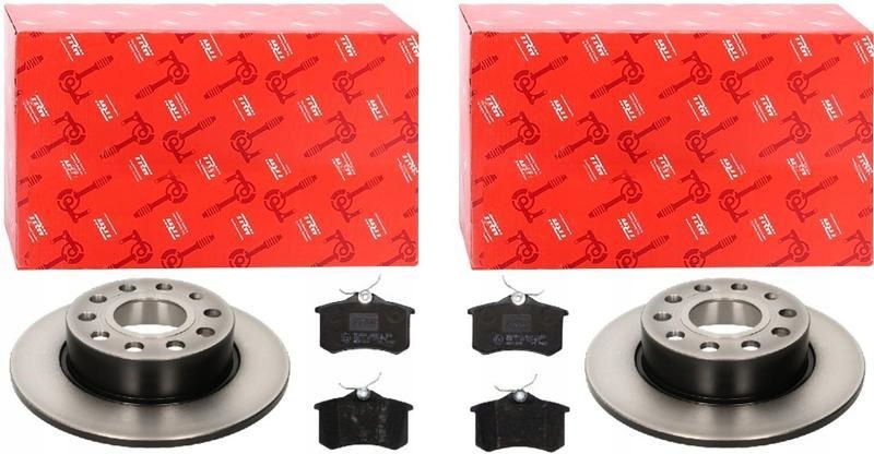 TRW ТОРМОЗНІ ДИСКИ+КОЛОДКИ ЗАД. A3 LEON ALTEA OCTAVIA GOLF CADDY SCIROCCO53mm