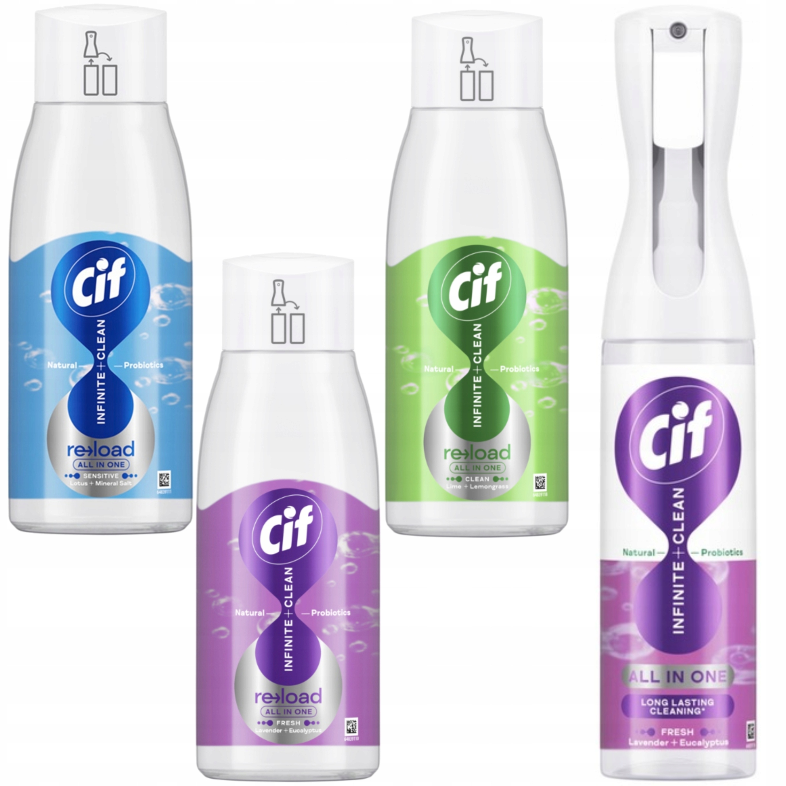 Levně Cif Infinite Clean Fresh Lavender Eucalyptus Spray 280 ml 3 x náplň 590 ml