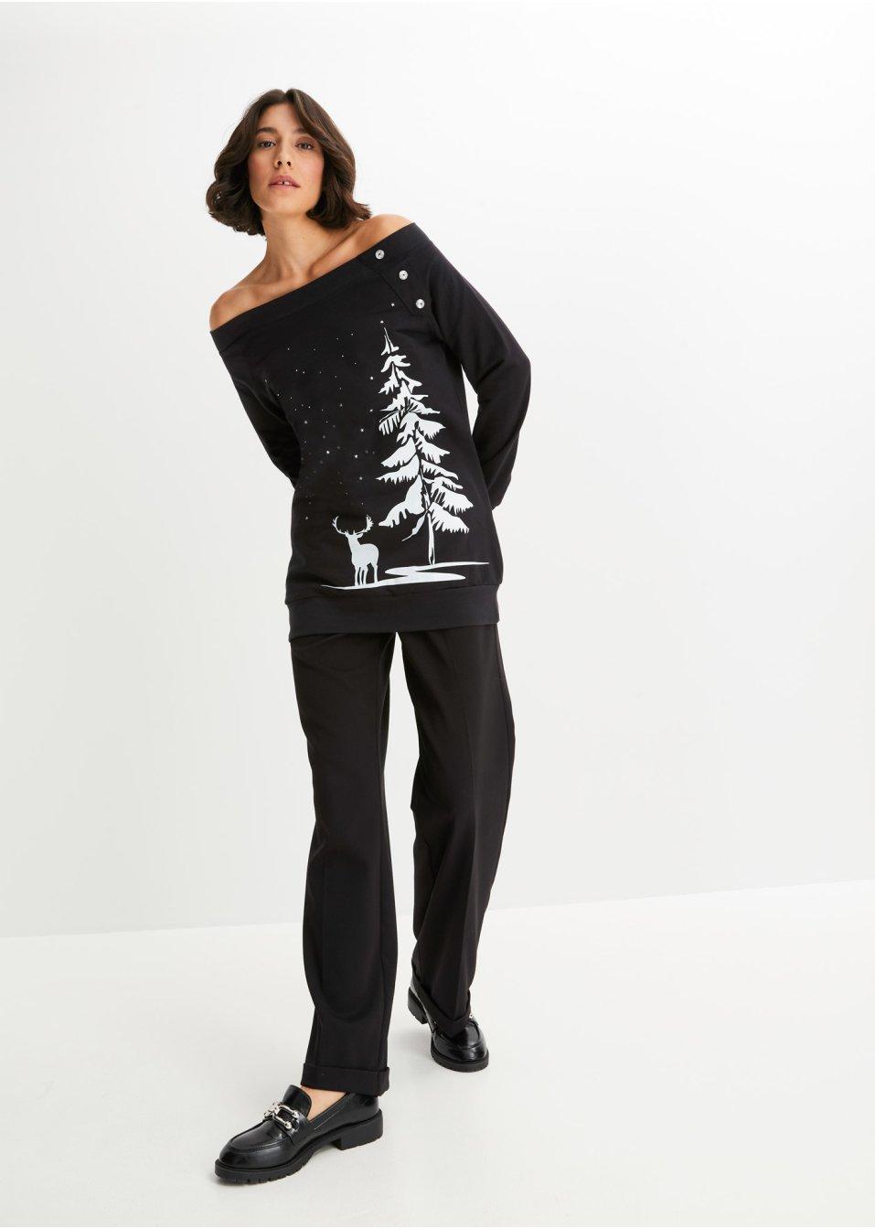 48 Bonprix BLUZA Z NADRUKIEM Rodzaj wkładane przez głowę