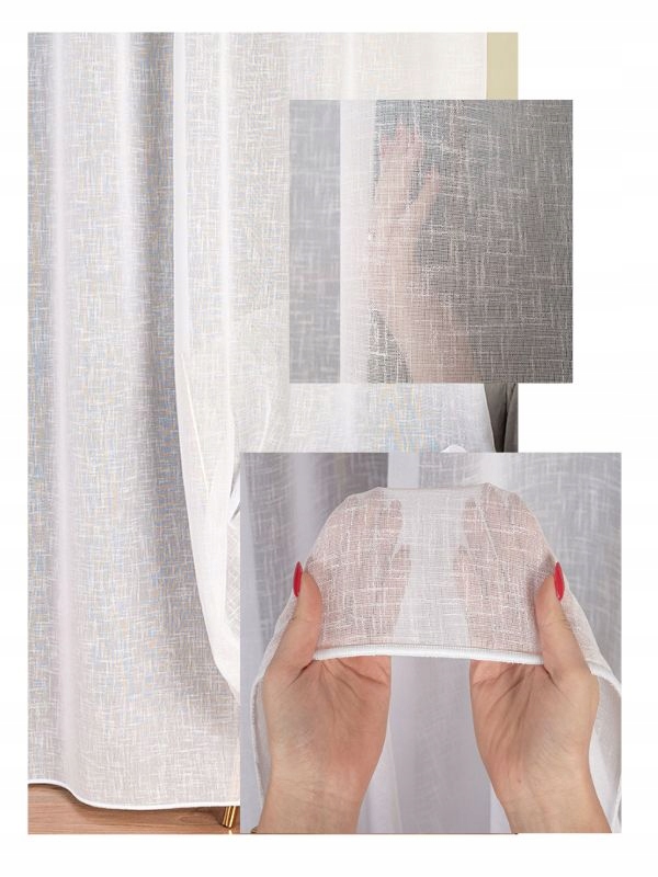 Záclona Matná Plátno Bílá Do Obývacího Pokoje Kabinetu S Páskou Wave Š290x170