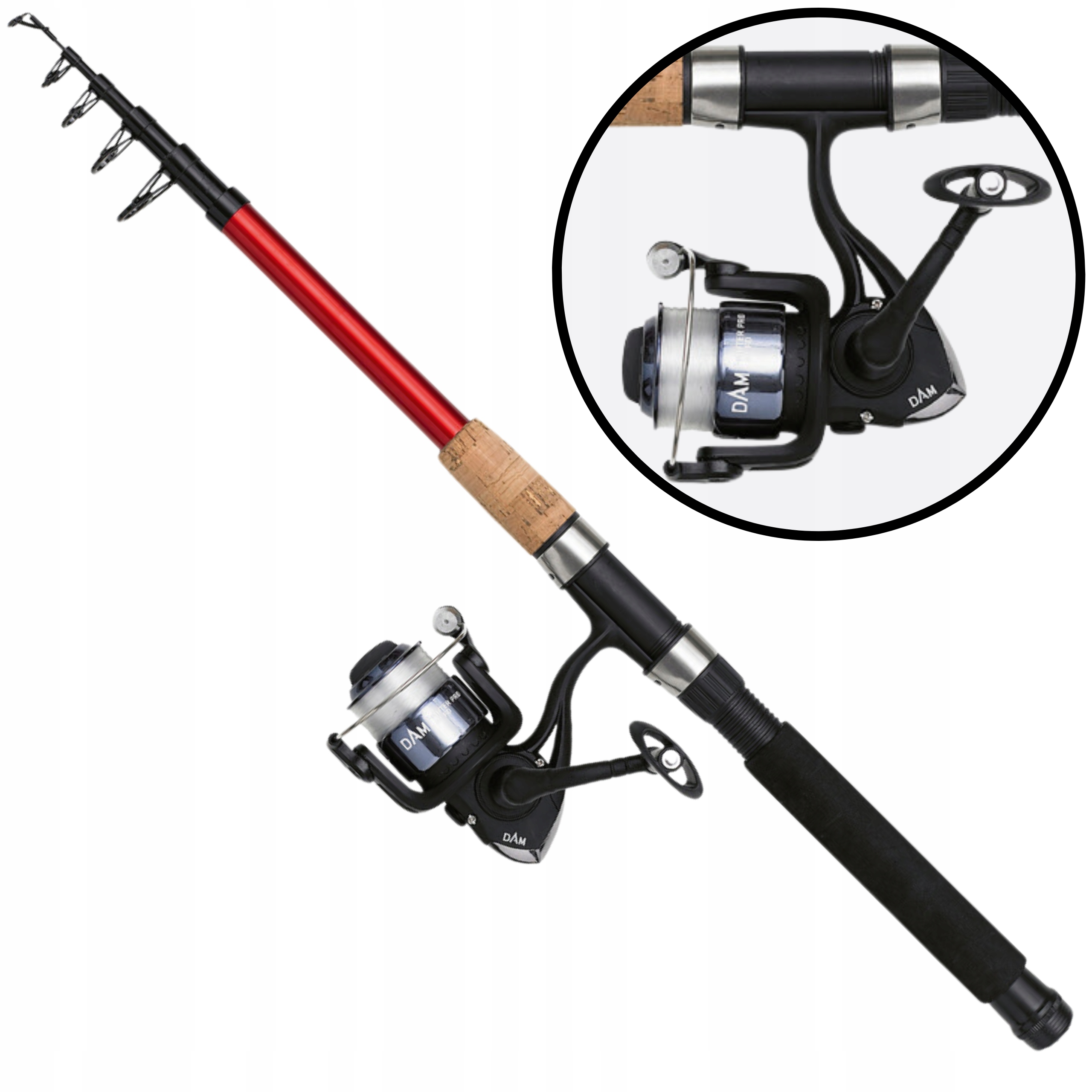 Zestaw na spinning Fighter Pro Dam Mini Wędka kołowrotek żyłka 2,7m