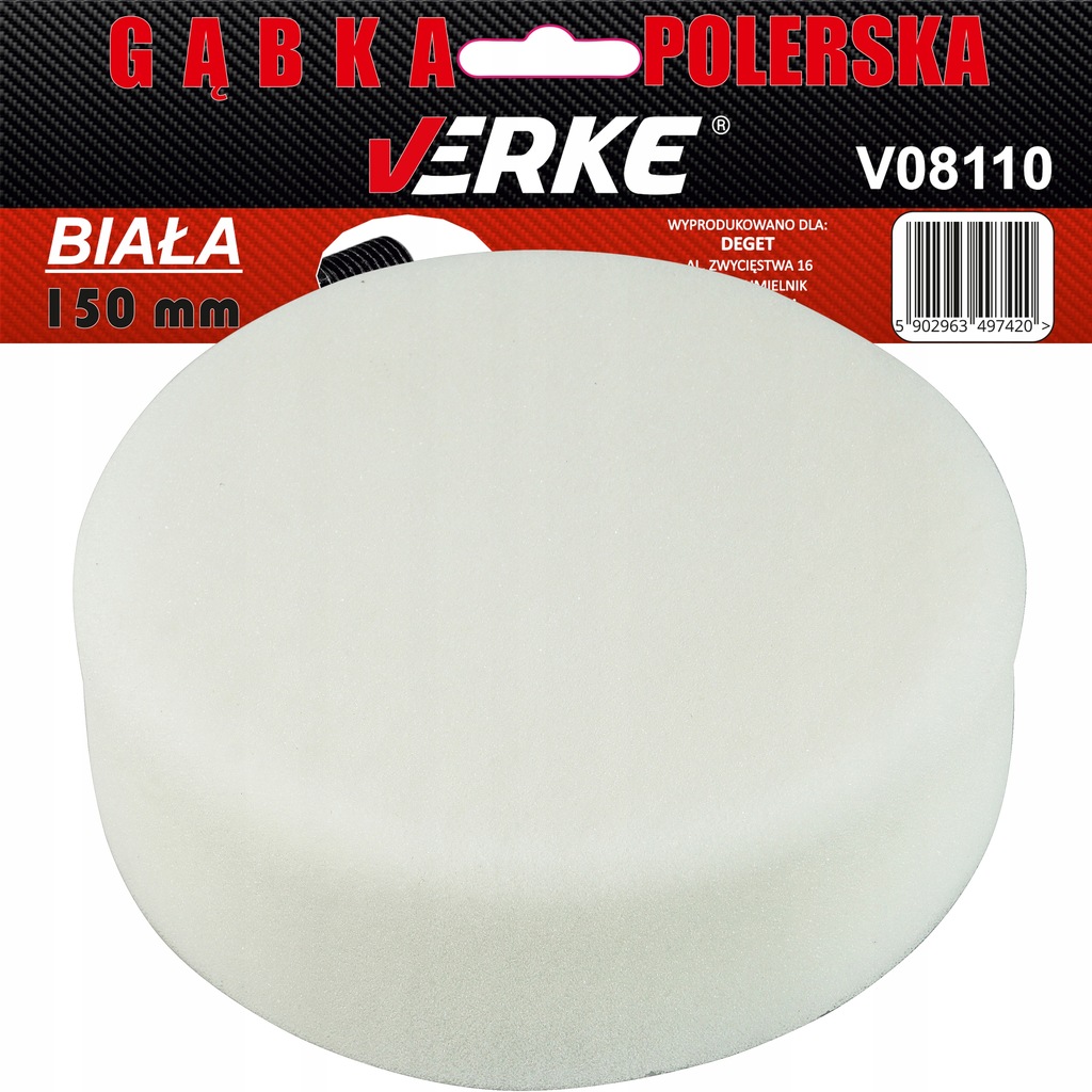 Gąbka Polerska Do Polerki Woskowania Polerowania Lakieru Samochodu 150MM