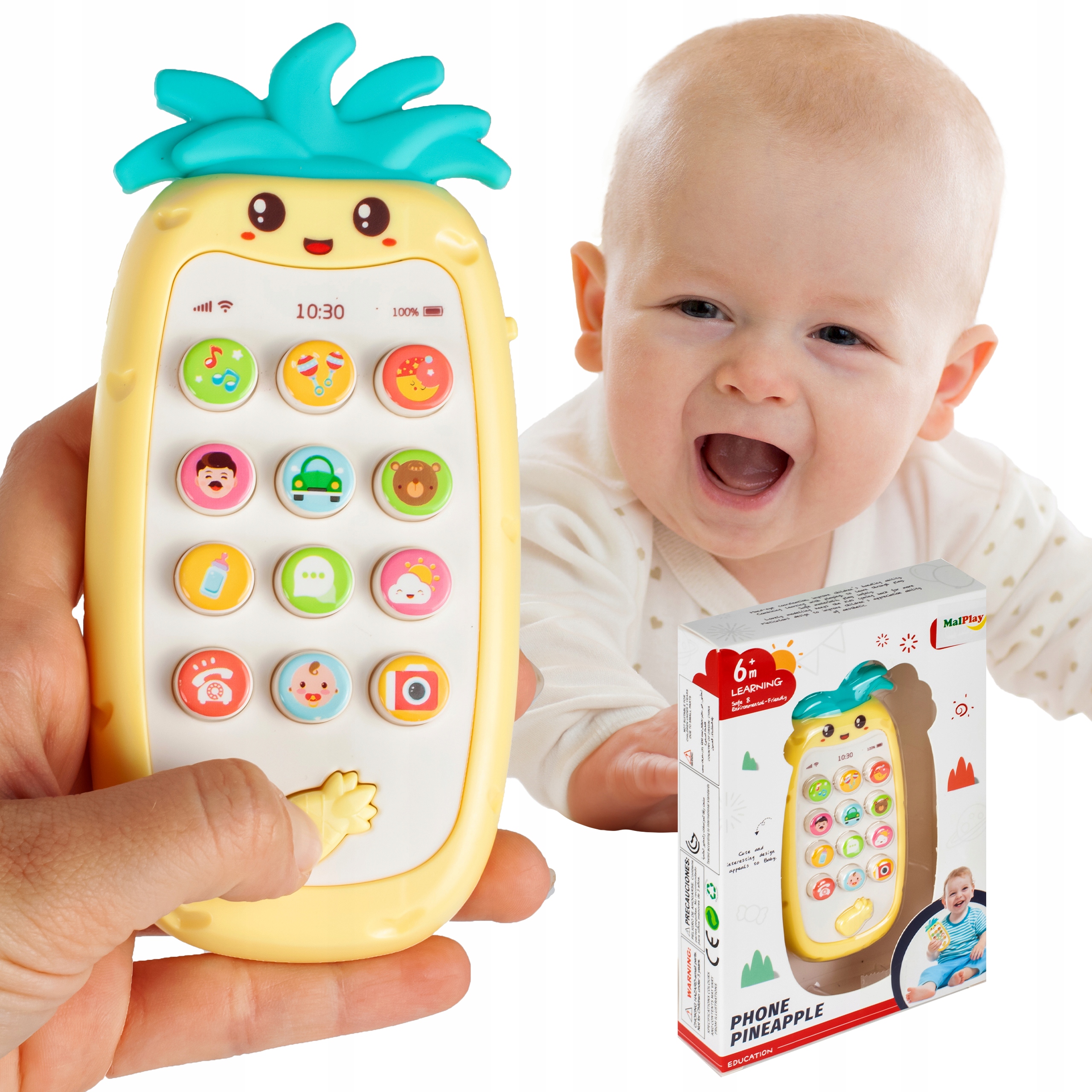 TELEFON MUZYCZNY ANANAS INTERAKTYWNY DLA MALUCHA