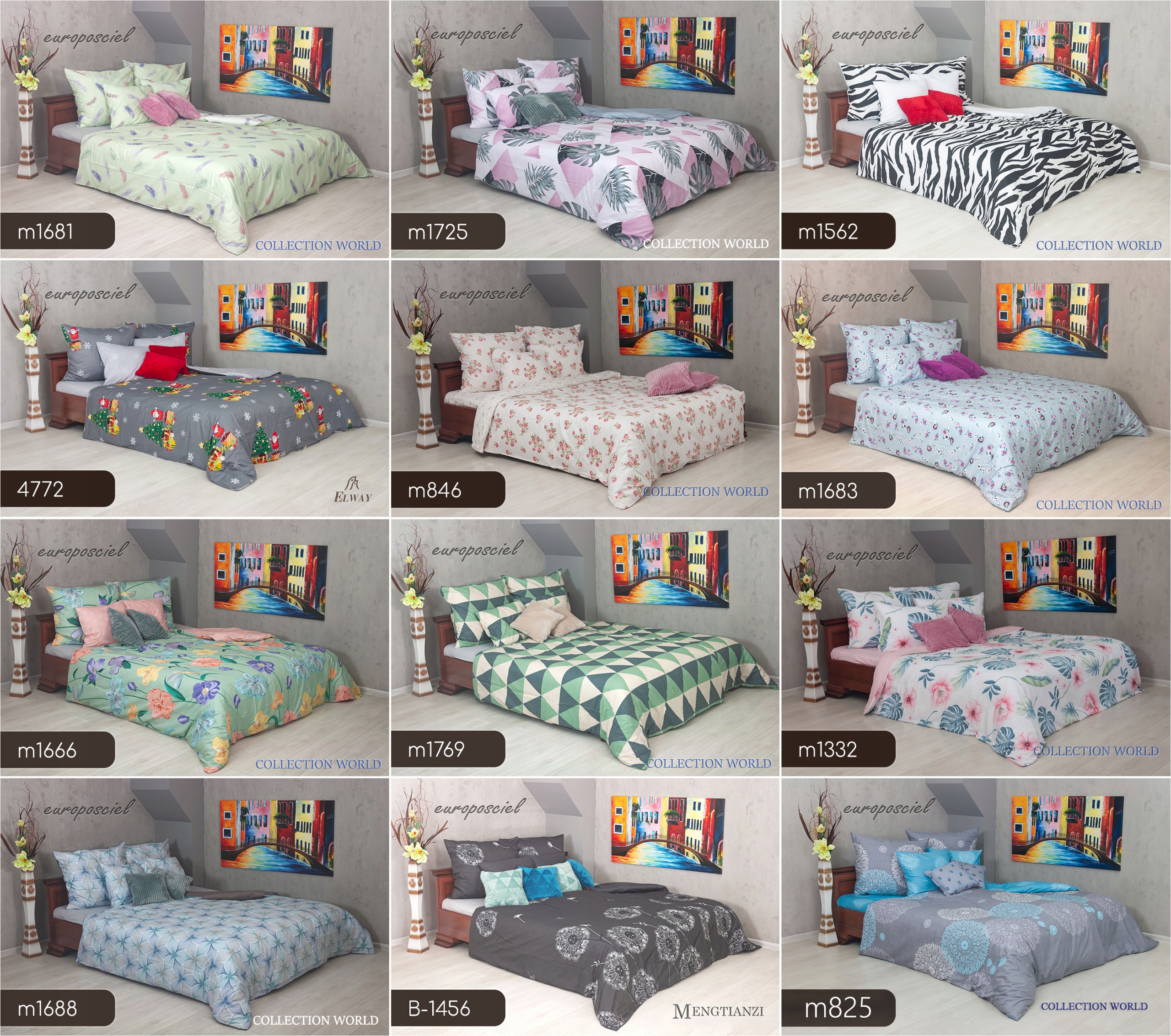 Pościel ELWAY 160x200 Bawełna Satynowa NOWE WZORY Kod producenta Pościeli Elway 160x200