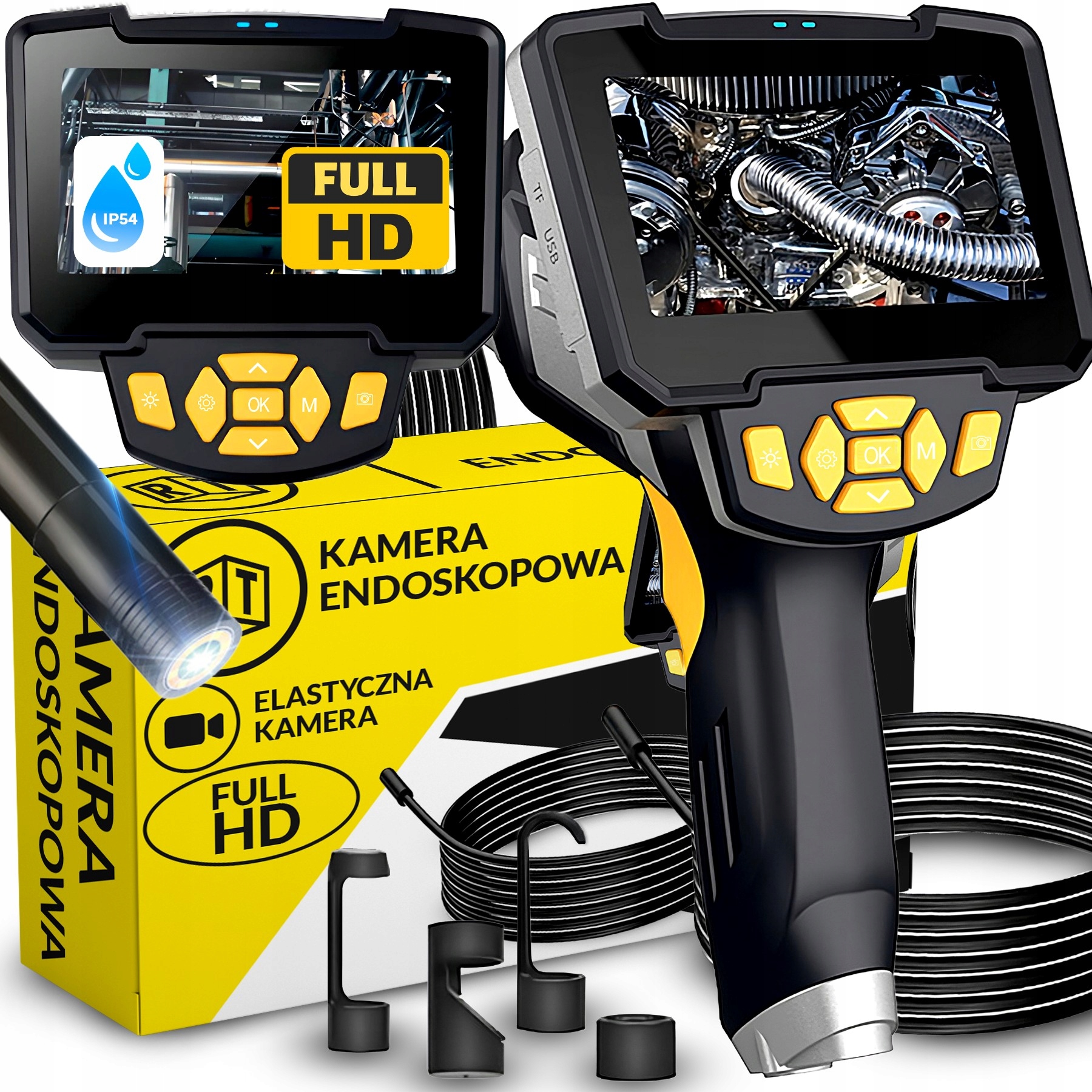 Inšpekčná Dielenská Kamera Endoskop 5 M Pre Potrubia Motora Full Hd LCD Led