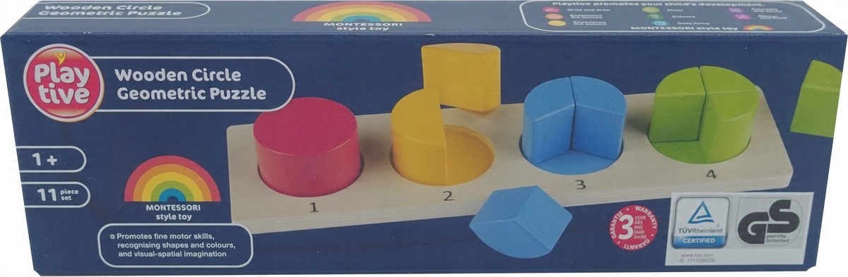 

Drewniana układanka geometryczna klocki Montessori