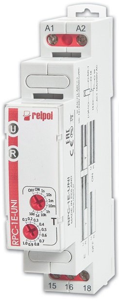 Przekaźnik czasowy 1P 1sek-10dni 12-240V Ac/dc RPC-1E-UNI 863193