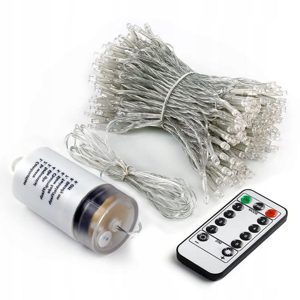 QEDERTEK Lampki Świąteczne 20M 200 LED Zewnętrzne Na Baterie — miniatura 7