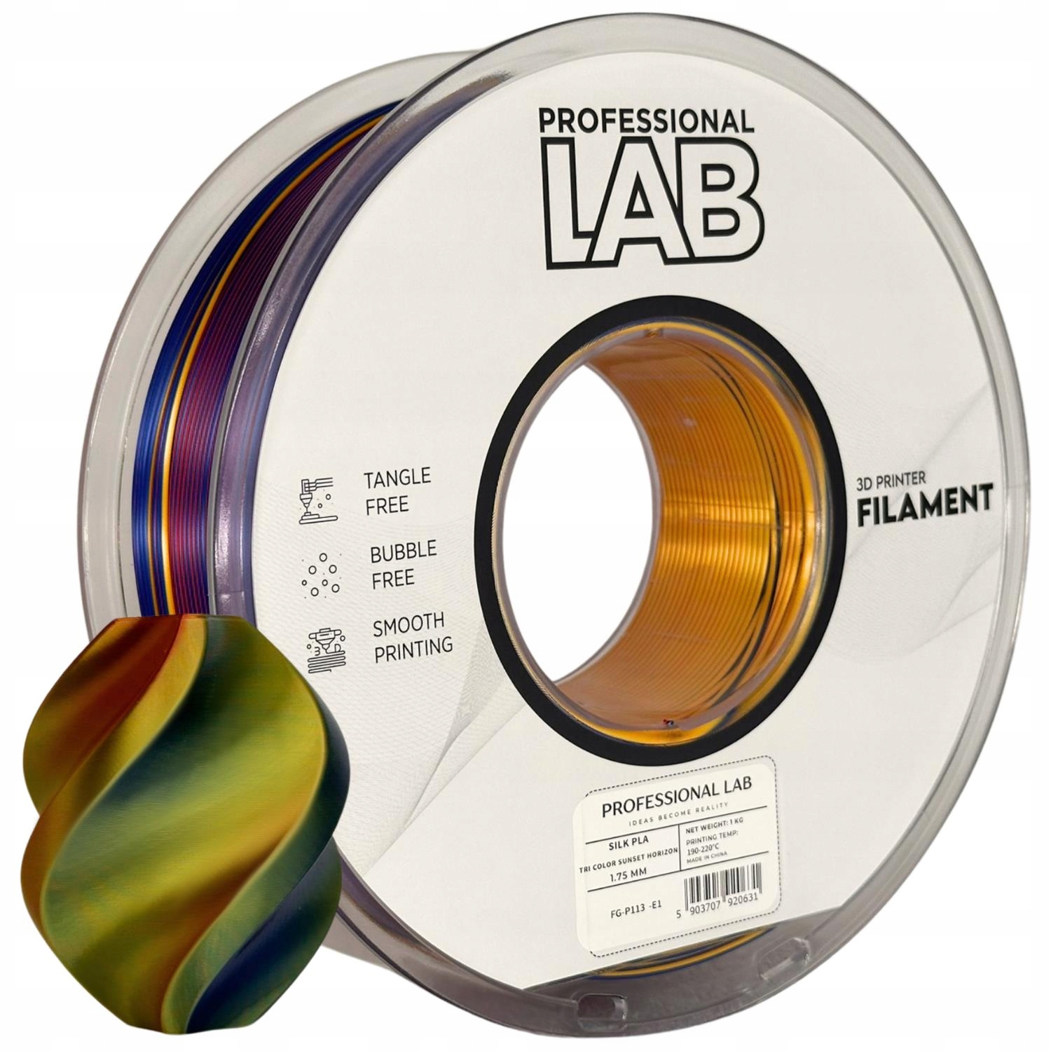 Filament PLA Silk Tricolor Sunset Horizon Prof. Lab 1,75mm 1000g