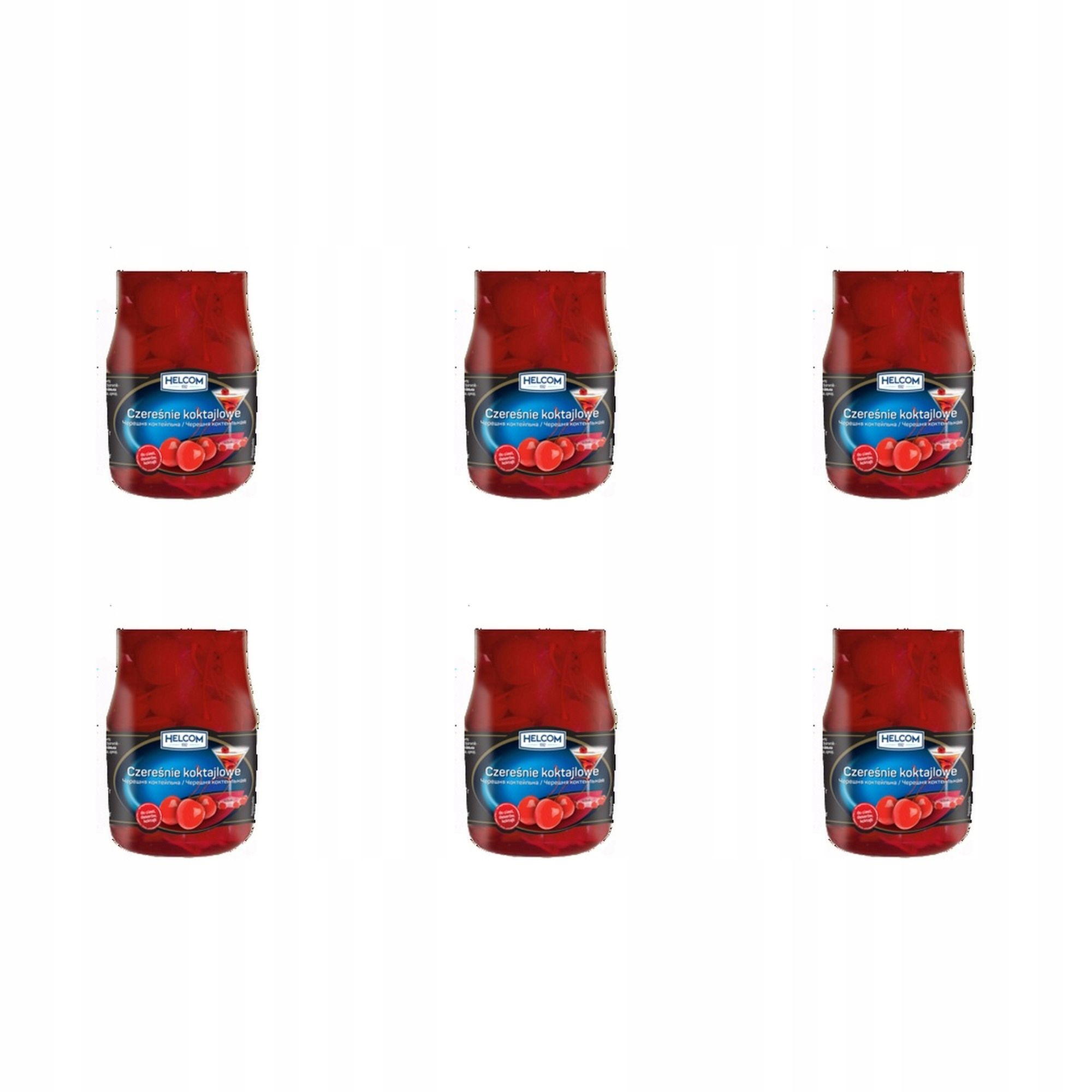 6x 370ml Czereśnie w syropie Helcom całe owoce