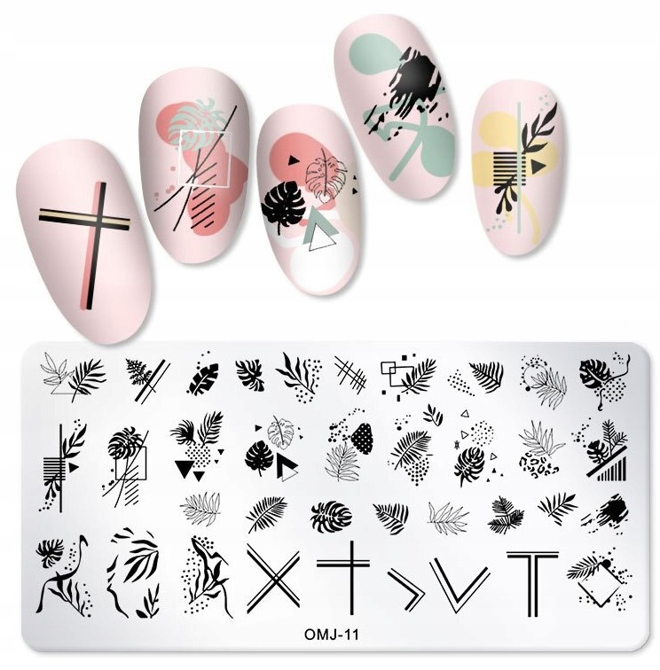 BLASZKA DO STEMPLI PAZNOKCI PŁYTKA LIŚCIE Nicole Diary 177 Marka inna marka