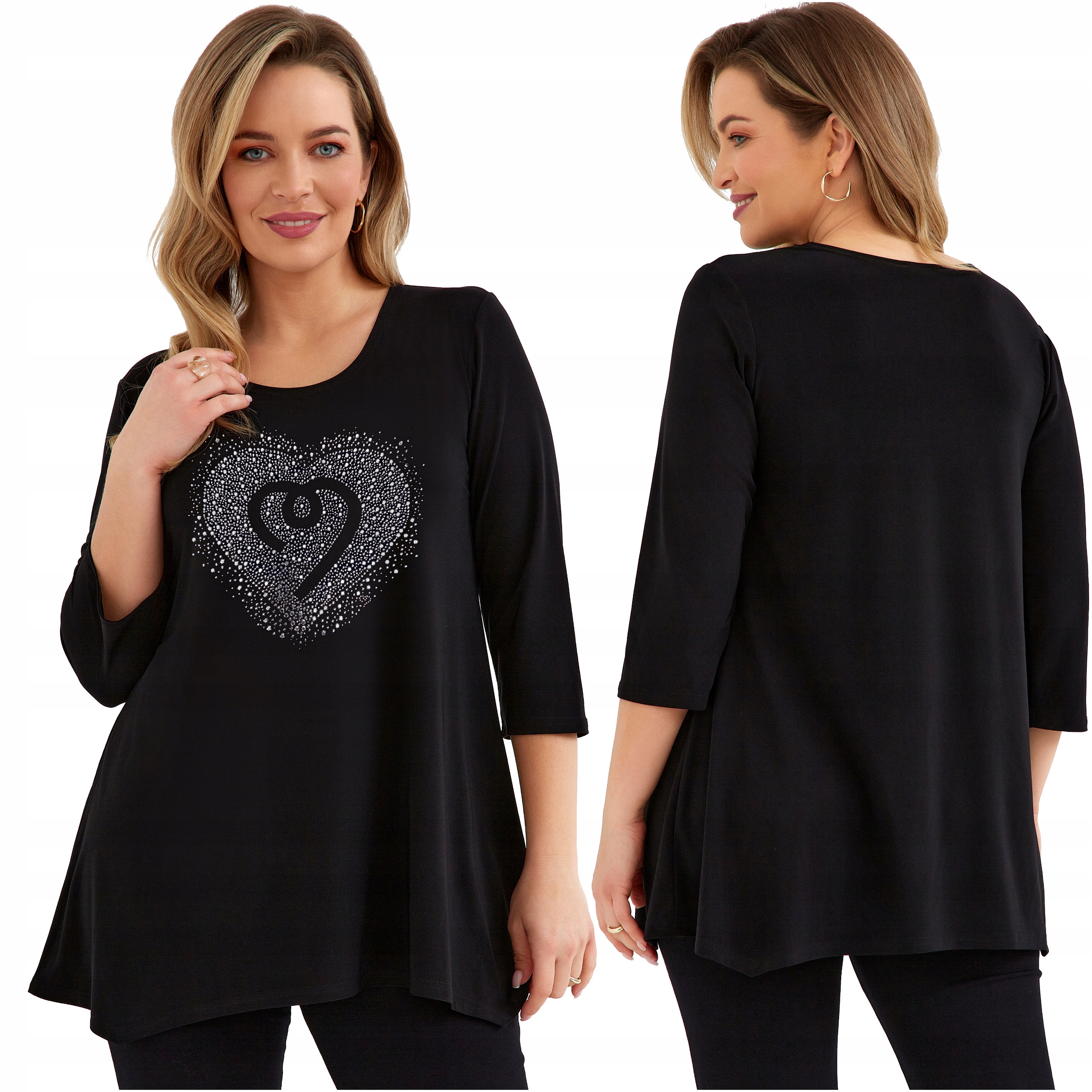 Dámská tunika Velké velikosti Volná Dlouhá Plus Size Polský Výrobce Mikina