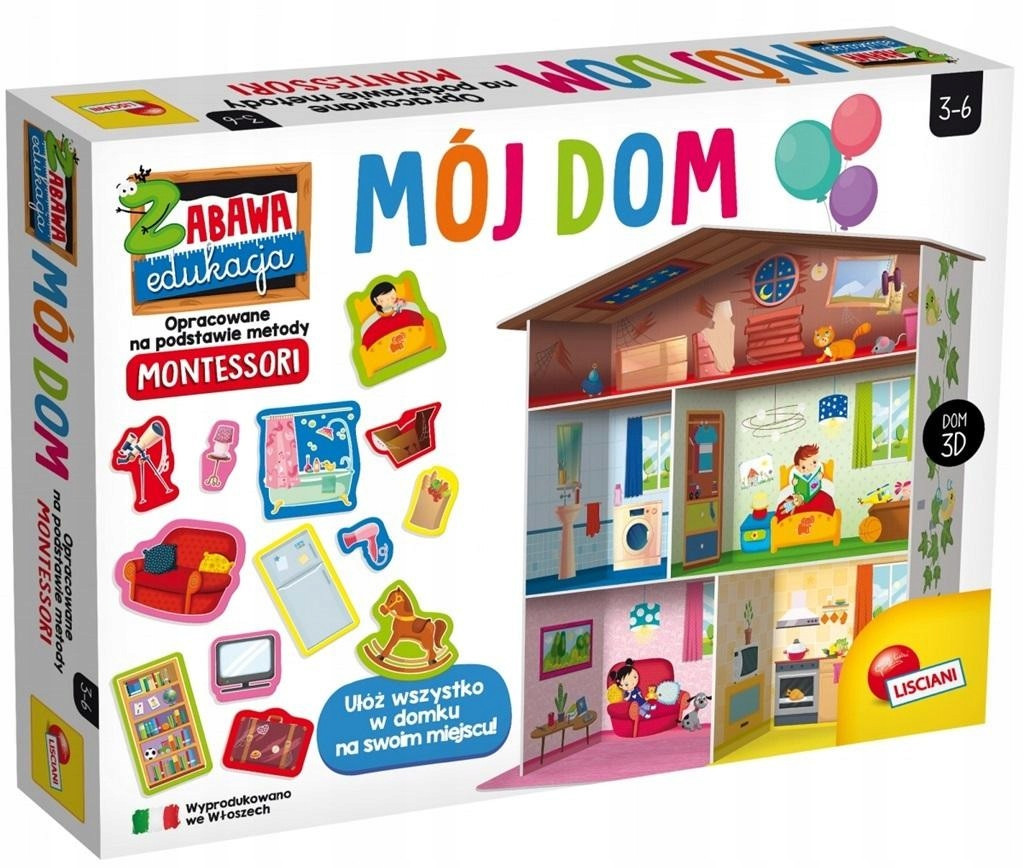 Układanka kreatywna Dla Dzieci puzzle Maxi zestaw Mój Dom Montessori