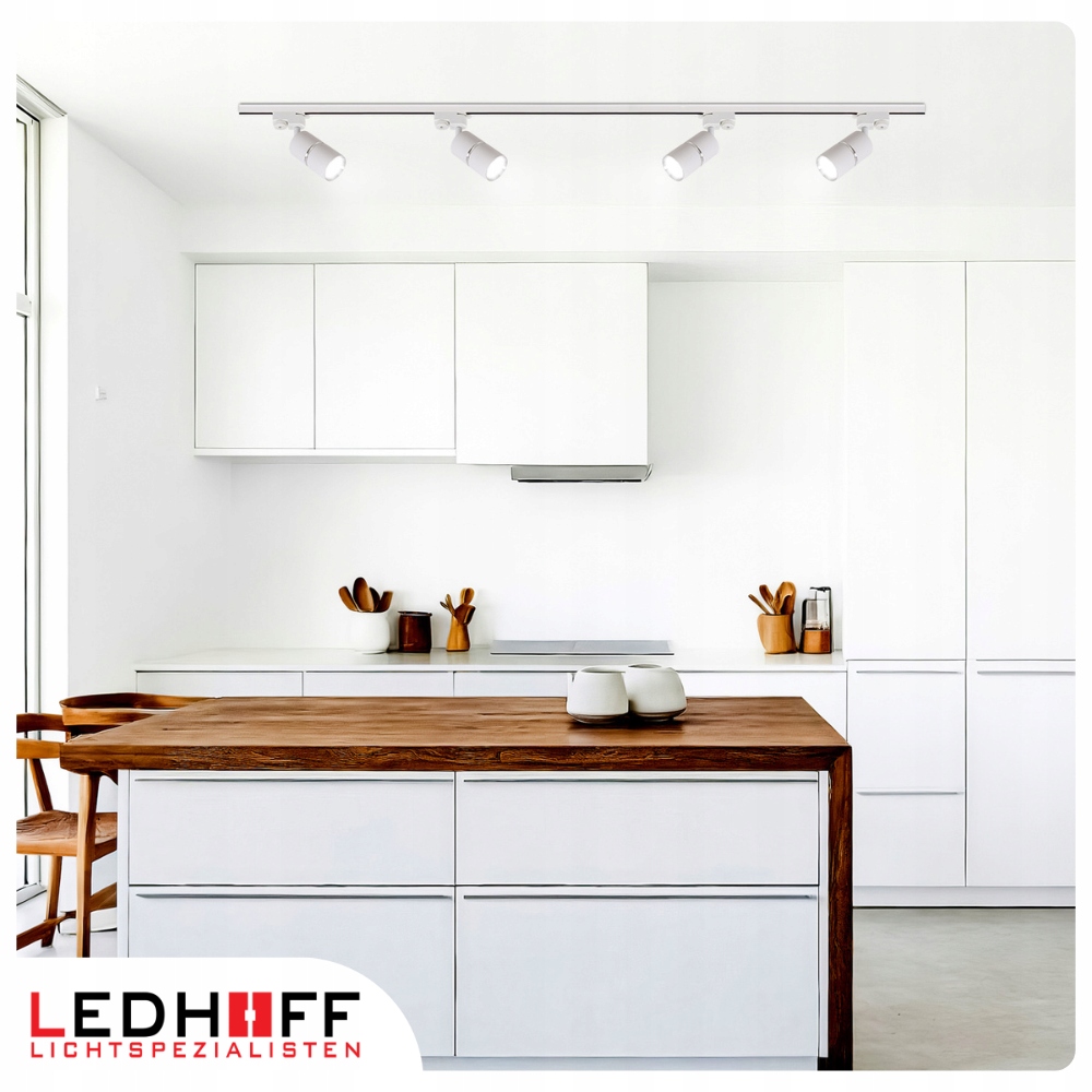 Lampa LED Reflektor oprawa na szynoprzewód SZYNĘ GU10 BIAŁA srebrna SPOT Marka Ledhoff