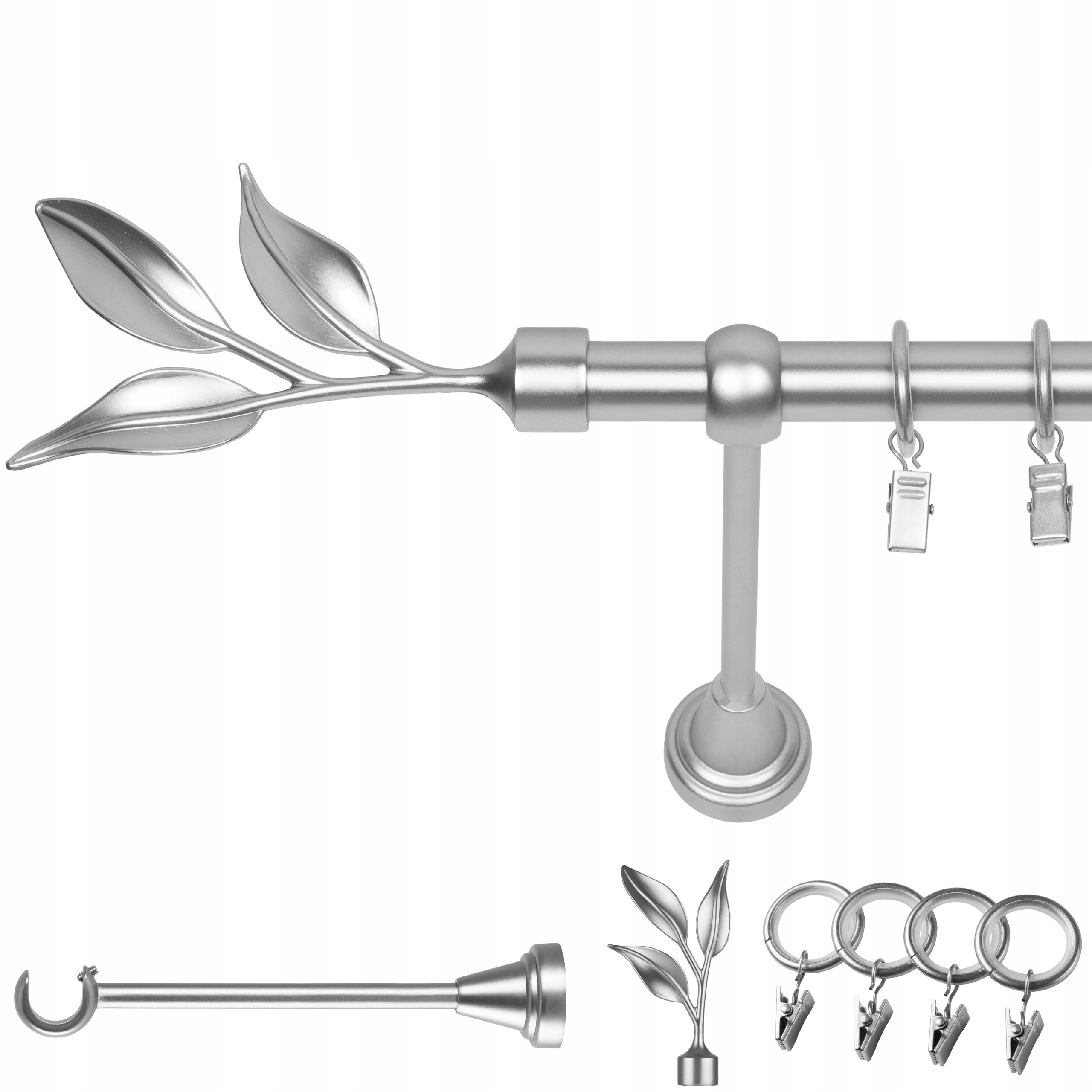Garnýž Kovový Jednoduchý 480 CM 19 MM Chrom Mat Bawaro Kolečka Na Žabky