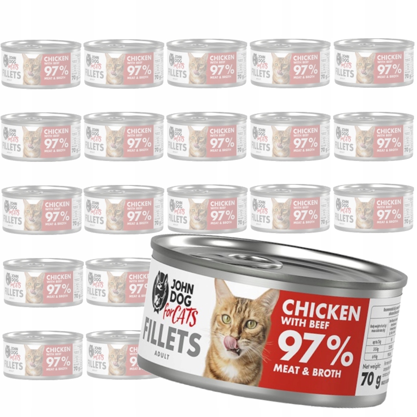 John Dog For Cats Krmivo Kuře S Hovězím Masem 24x70 g