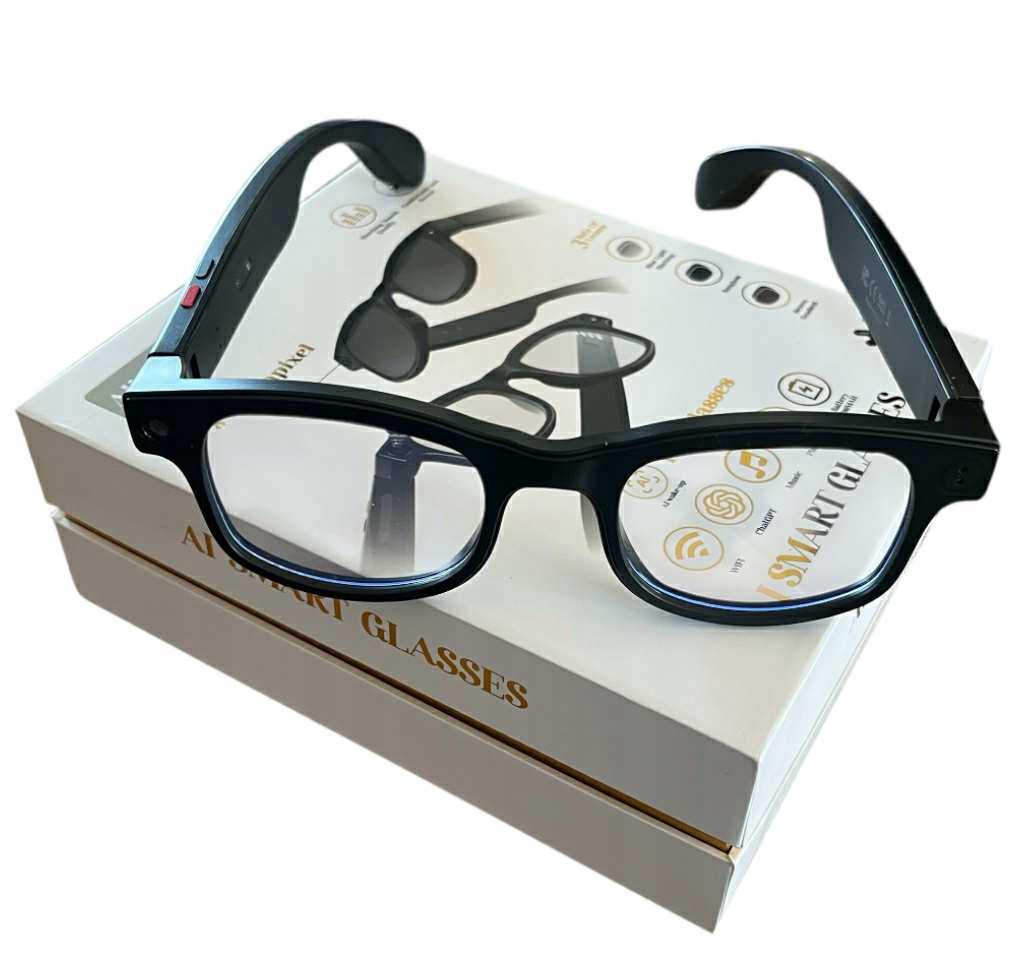 Okulary smart Pro z Kamerą Hd Audio/Video Ai Wymienne nakładki 2 zestaw