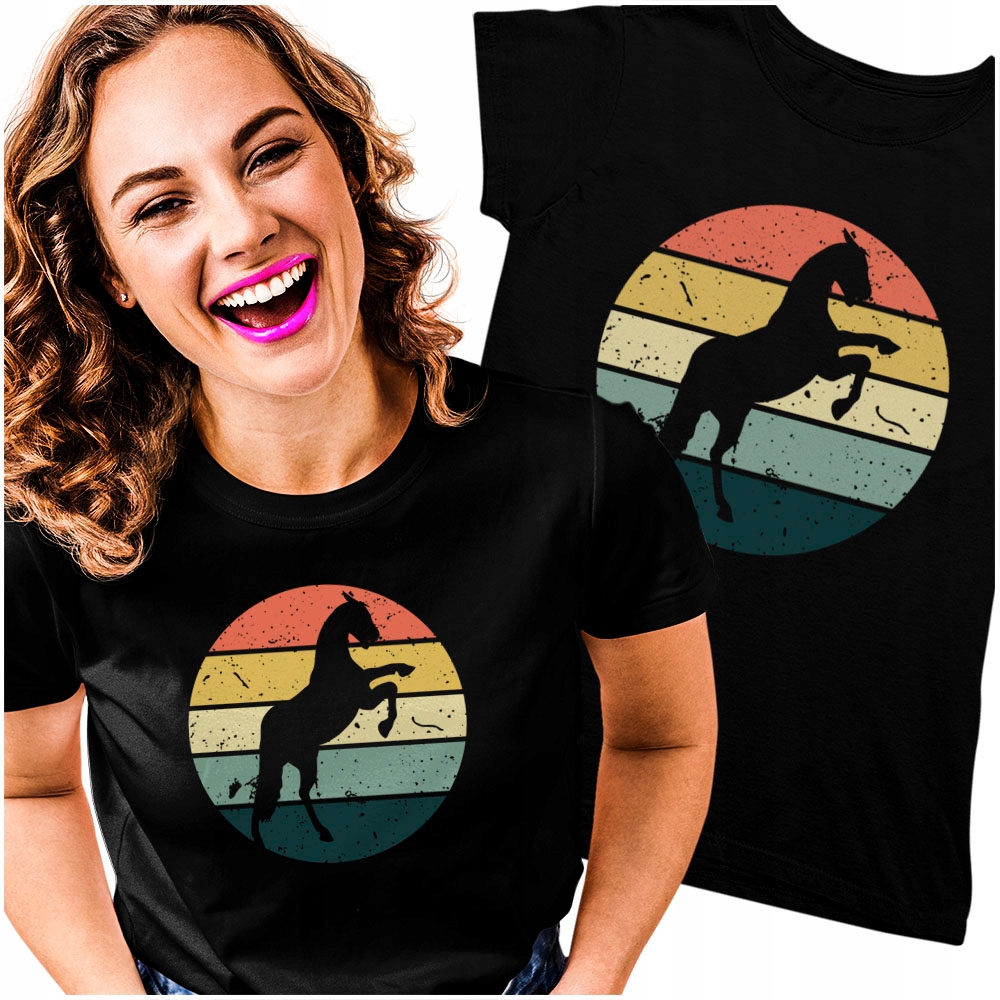 

Tshirt damski Koń Ogier Jeździecka Koniami L