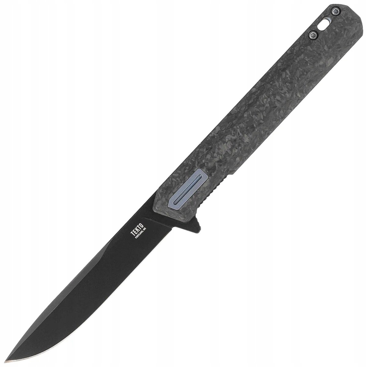 Nóż składany Tekto F2 Bravo Black Forged Carbon Fiber, Blue HW/Clip