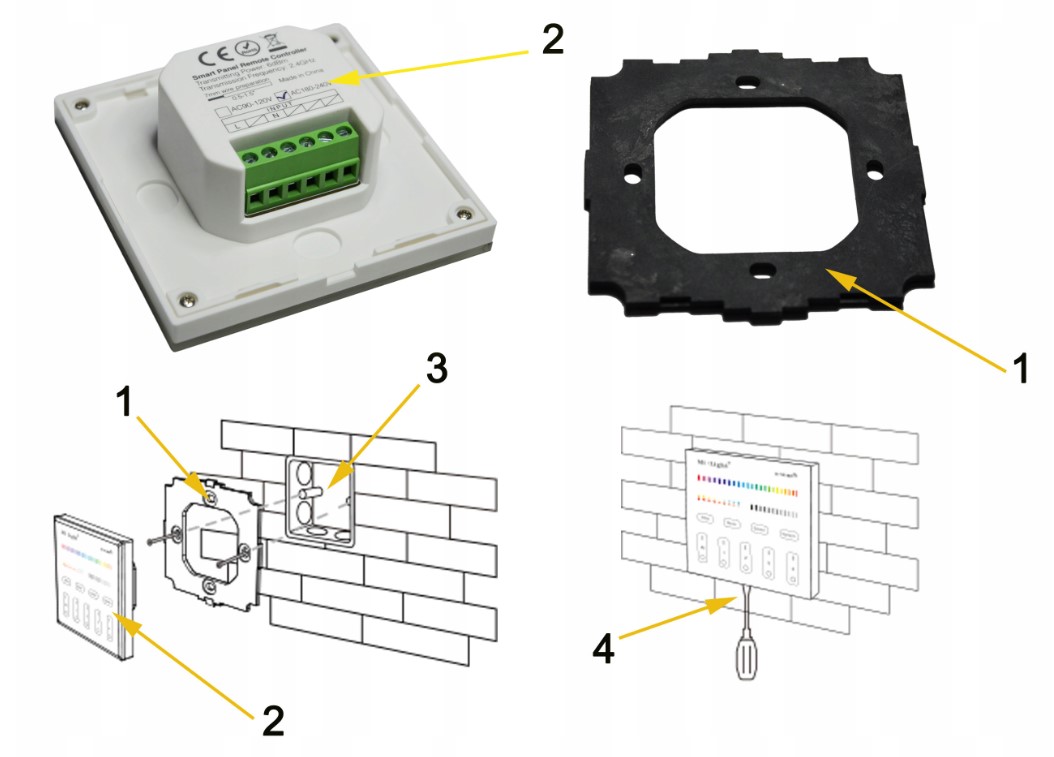 PILOT PANELOWY MONO NAŚCIENNY STREFOWY MILIGHT T1 Marka Milight miboxer
