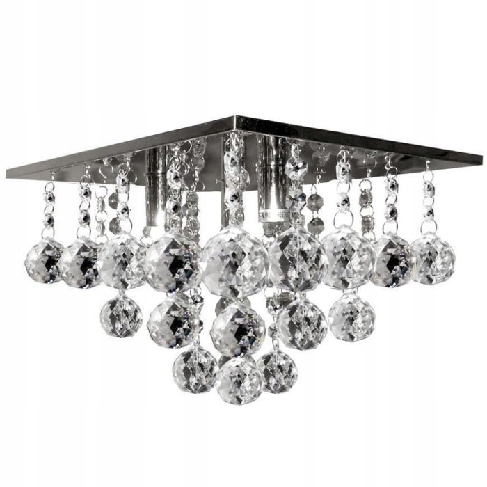 Kozmický stropné svietidlo P-e 1438/4-30X30, kryštál a striebro do spálne a obývačky