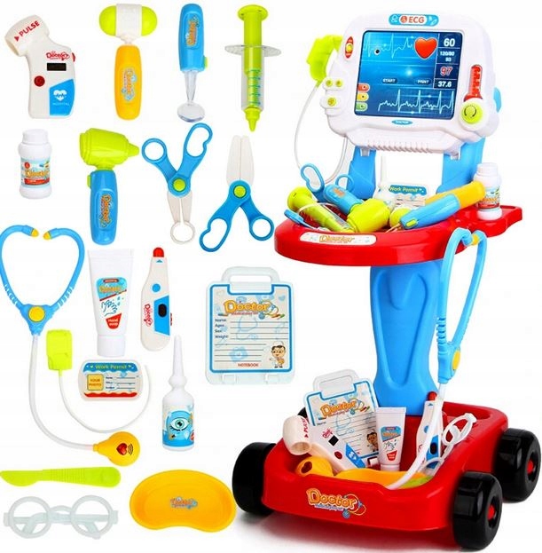 

Zestaw Małego Doktora Lekarza Ekg Wózek +Akcesoria