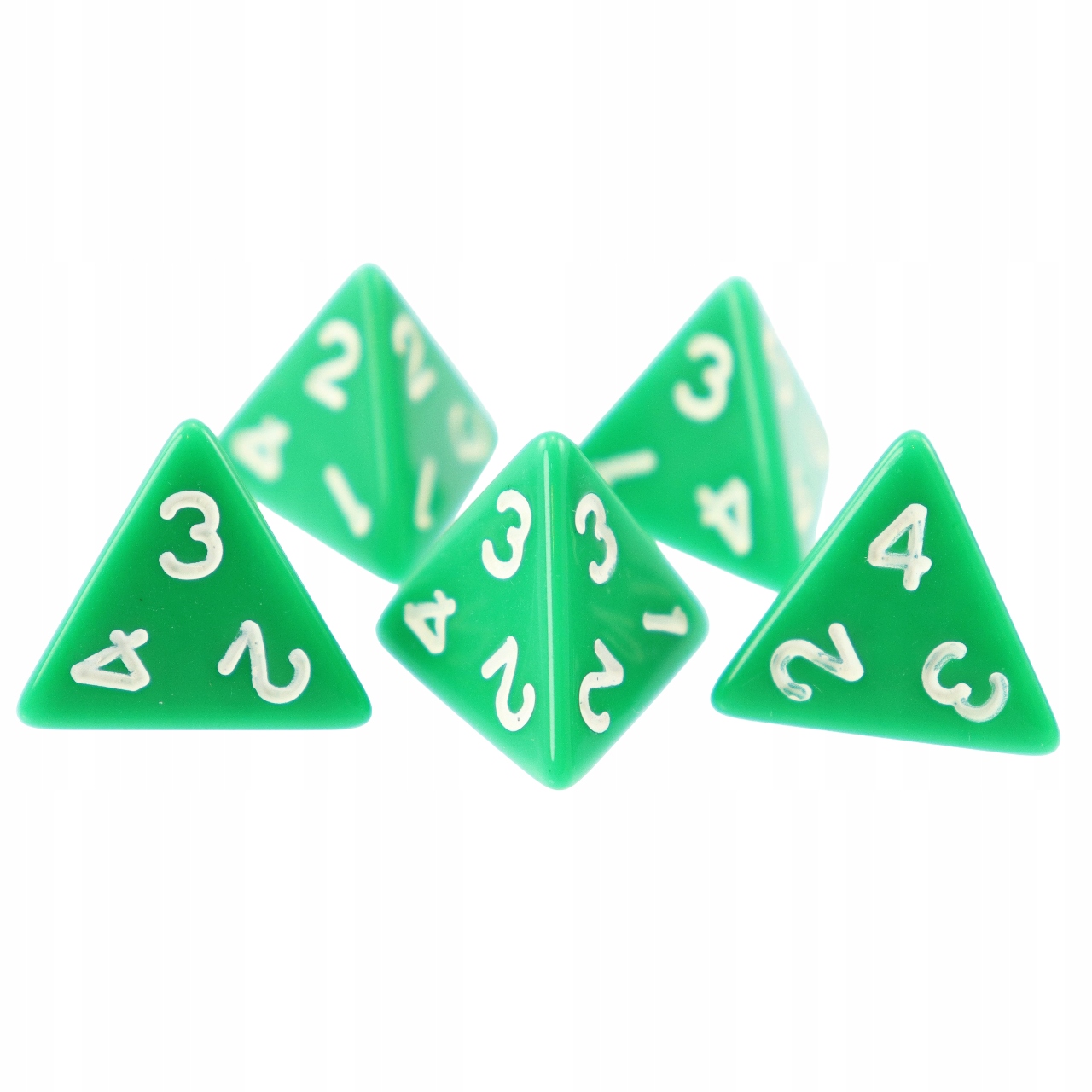 ZESTAW 5 KOSTEK K4 RPG ZIELONA KOŚĆ CZTEROŚCIENNA Liczba ścian 4