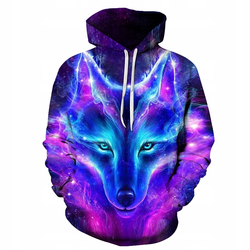 

Męska Damska Bluza Z Kapturem Wilk Nadruk 3D 4XL