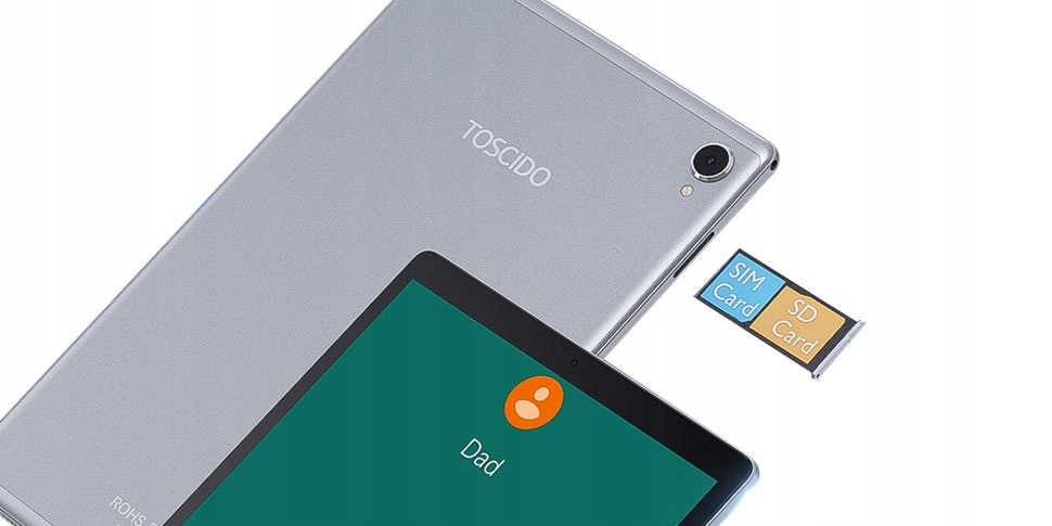 TOSCIDO Tablet 10.1" Octa-Core 4GB+64GB android 11 SIM/4G LTE/WIFI-szary Pamięć RAM 4 GB