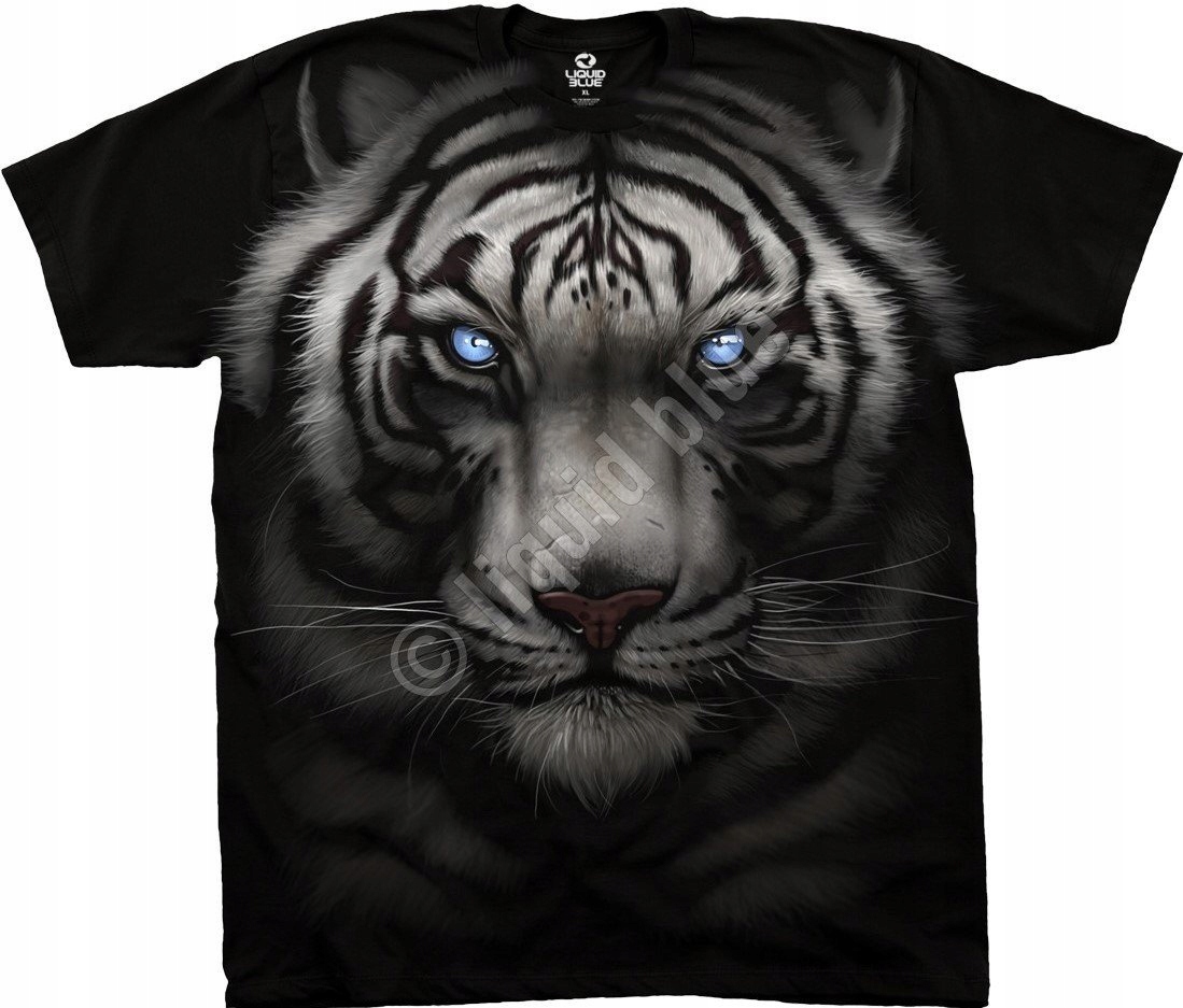 Tričko s tygrem Majestic White Tiger Liquid Blue M