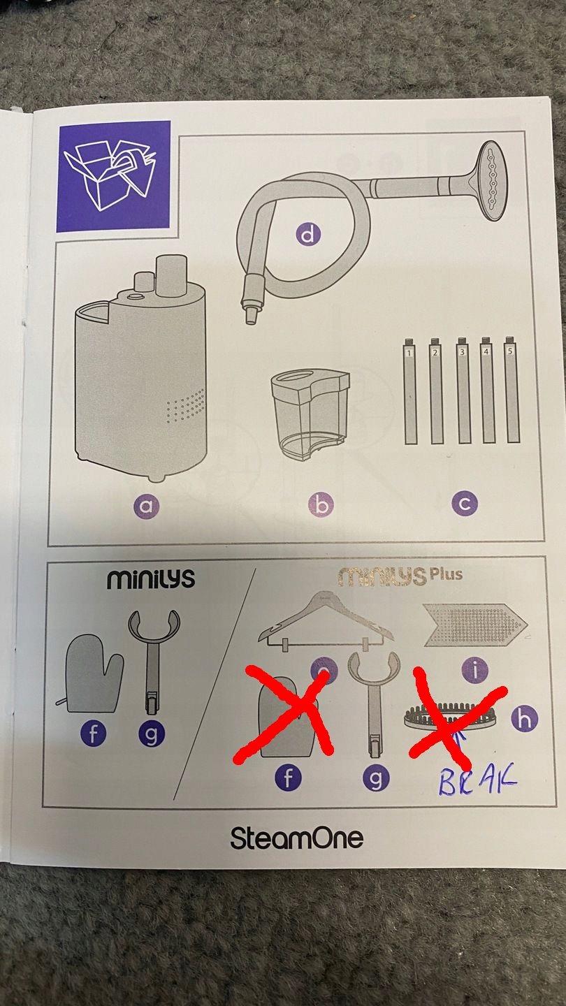 PAROWNICA Steamer do ubrań SteamOne Minilys Plus 1900 W OPIS Model SteamOne