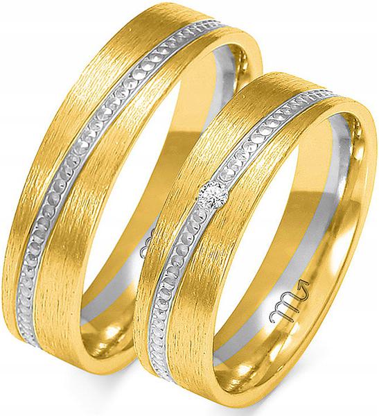 Zlatý snubní prsten 585 14K Velikost 23 nadčasový s gravírováním módní