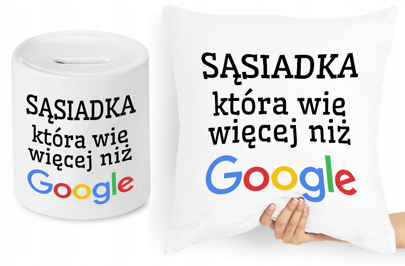 

Dla Sąsiada Sąsiadki Zestaw Poduszka Skarbonka