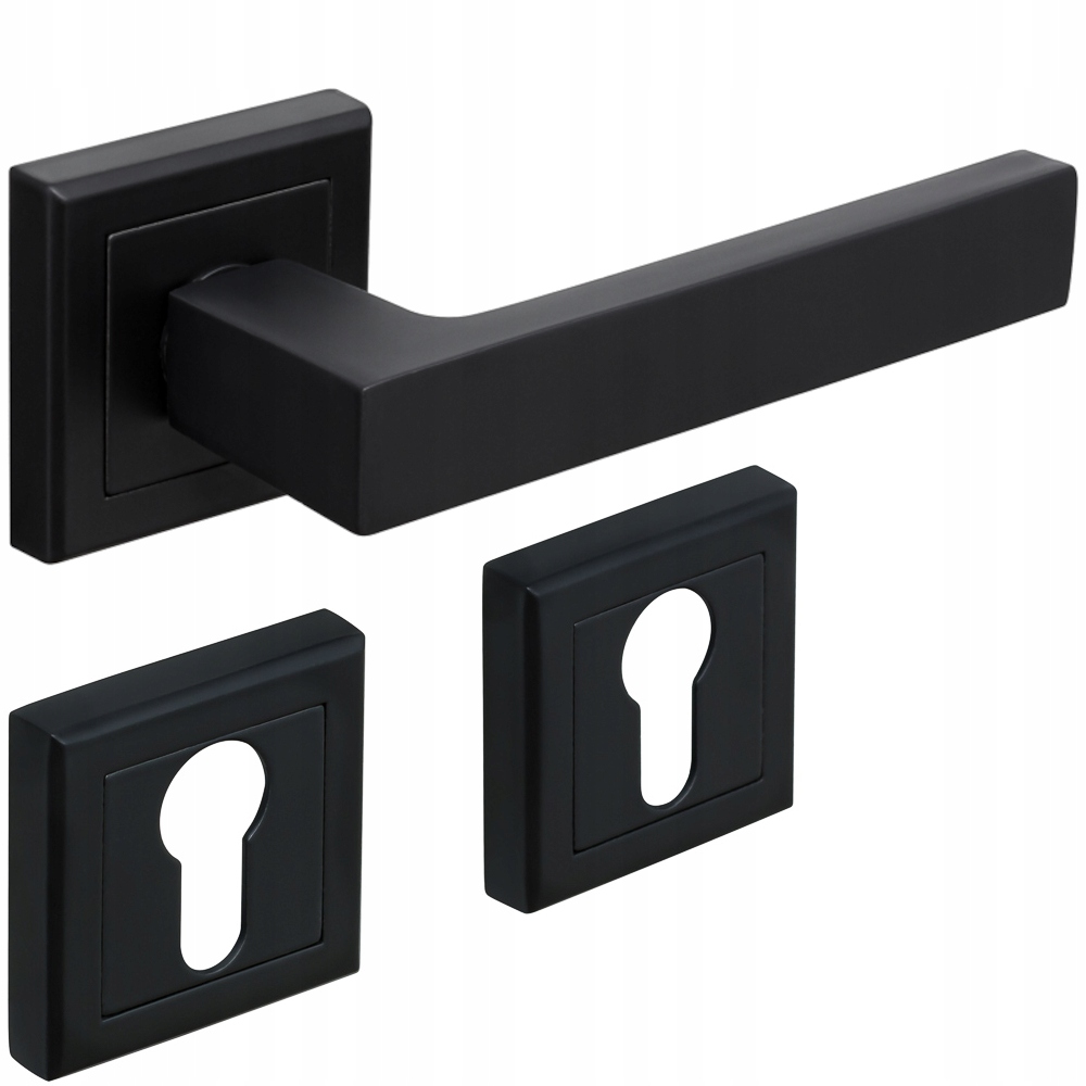 

Klamka Czarna Do Drzwi Komplet Rozet Na Wkładkę