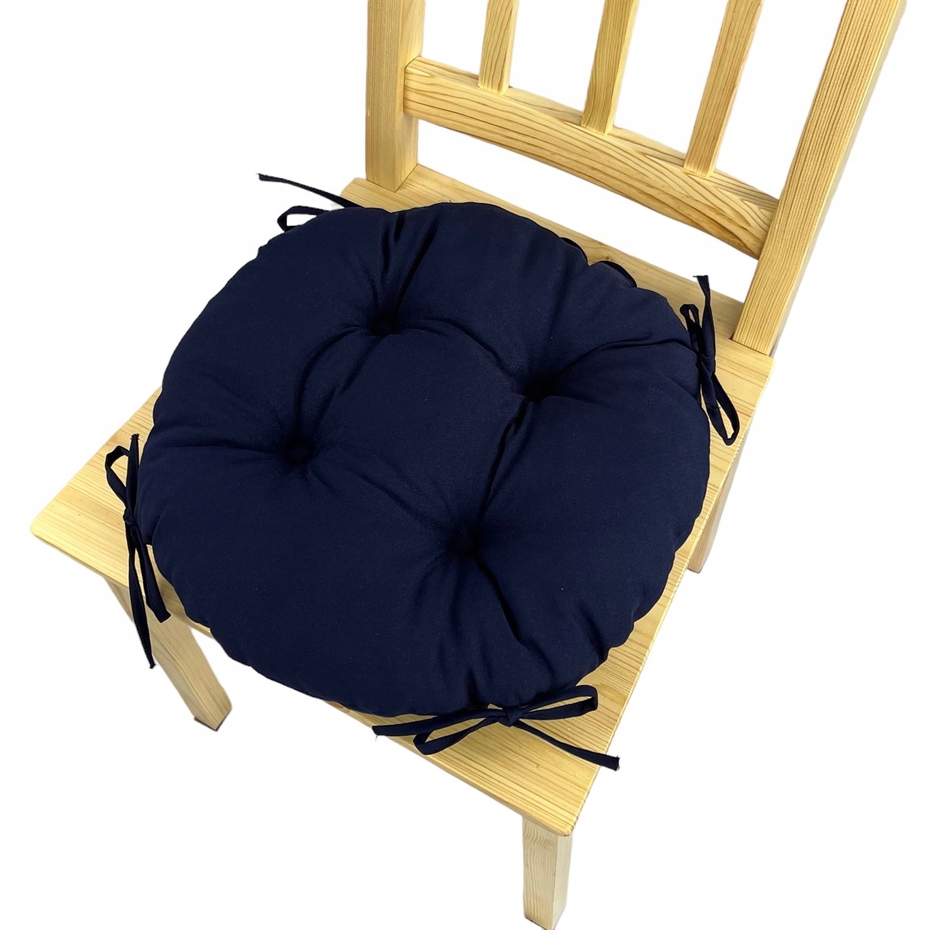 Poduszka na krzesło taboret 35cm GRANATOWY KOŁO