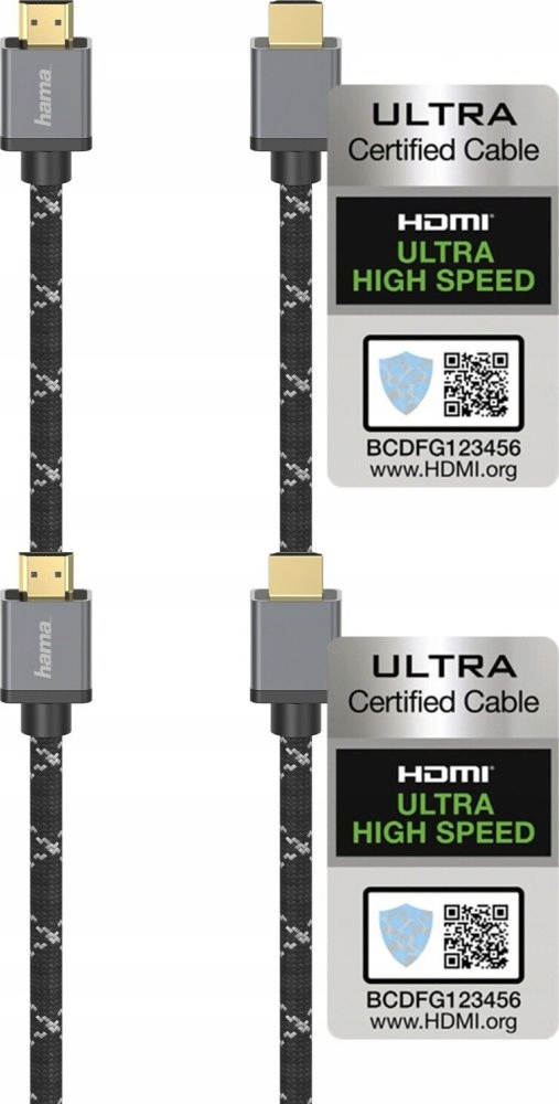 

Kabel Hdmi 2.1 Hama Ultra High Speed 8K 1m x2