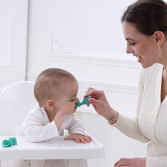 Sztućce silikonowe dla niemowląt widelec łyżka Marka inna marka