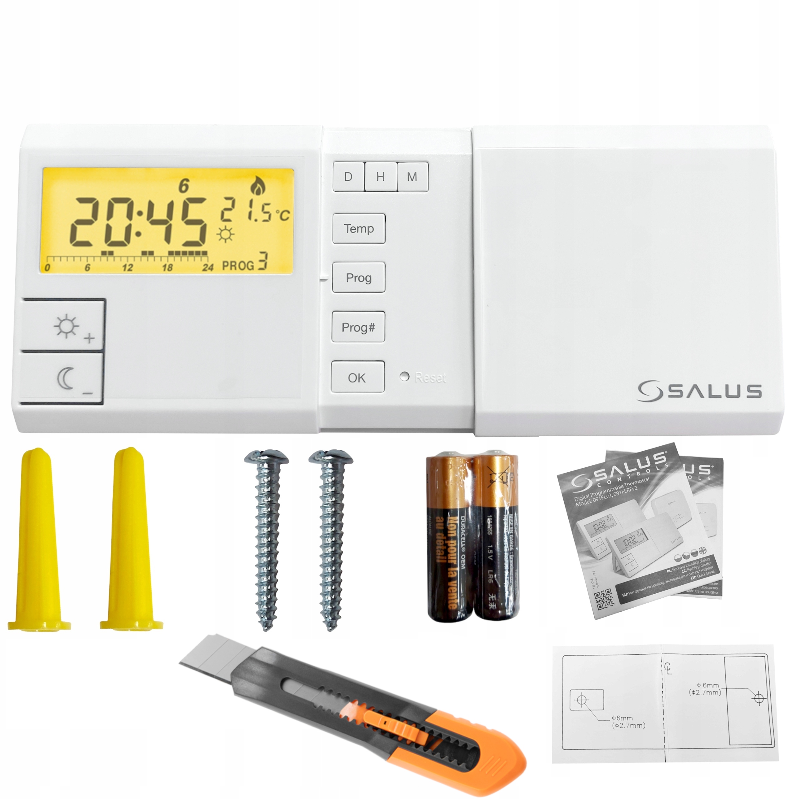 Regulator Salus 091FLV2 Sterownik Termostat Temperatury Przewodowy Pokojowy