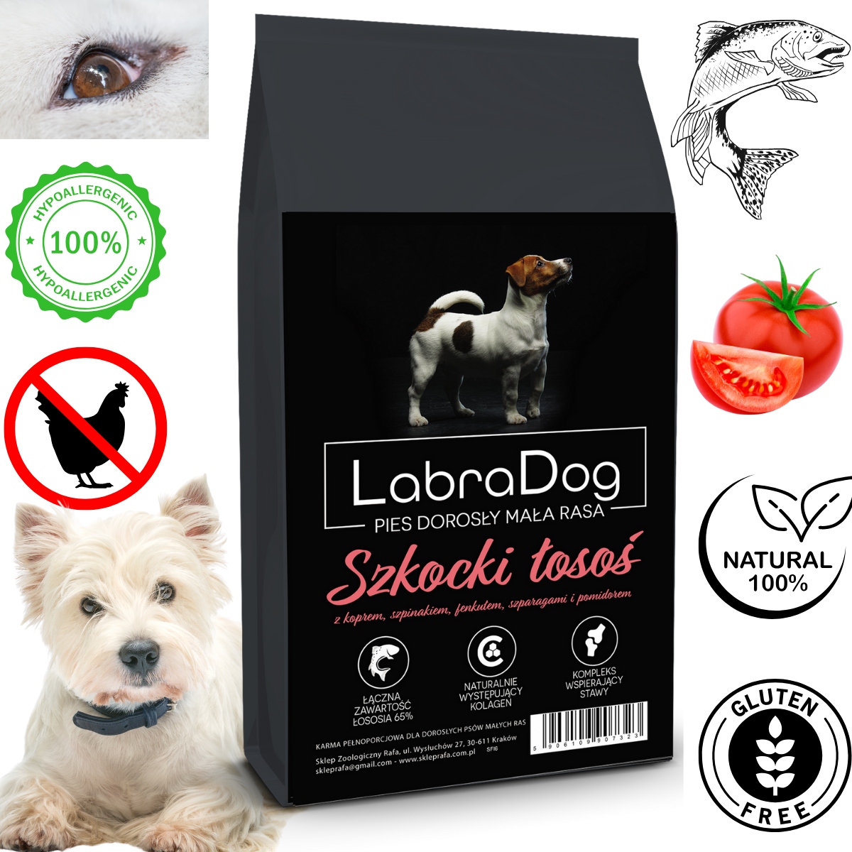 Levně LabraDog Superfood Hypoalergenní losos pro citlivého Westa na skvrny 6 kg