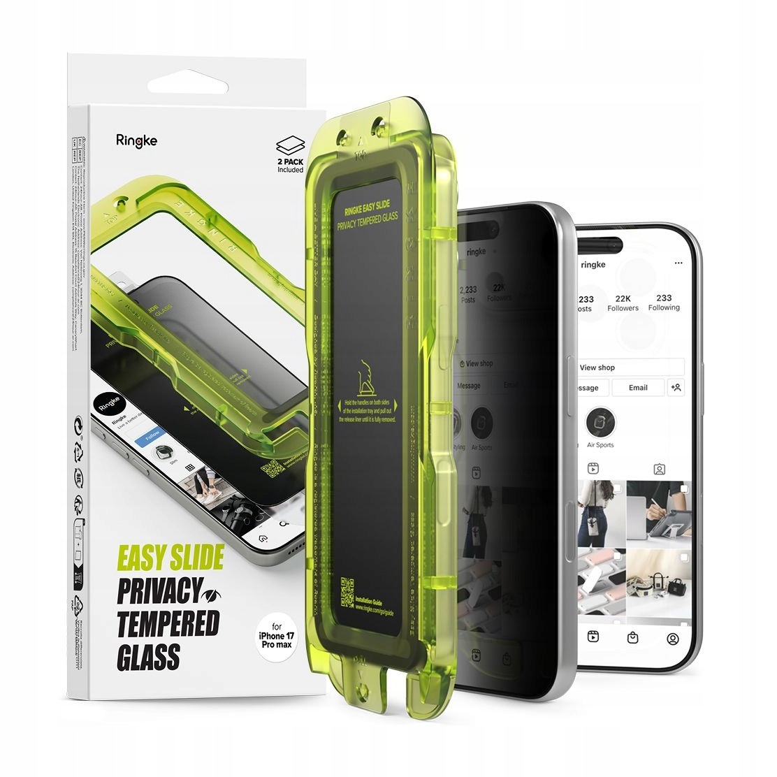 Szkło hartowane do iPhone 17 Pro Max Ringke Easy Slide Privacy