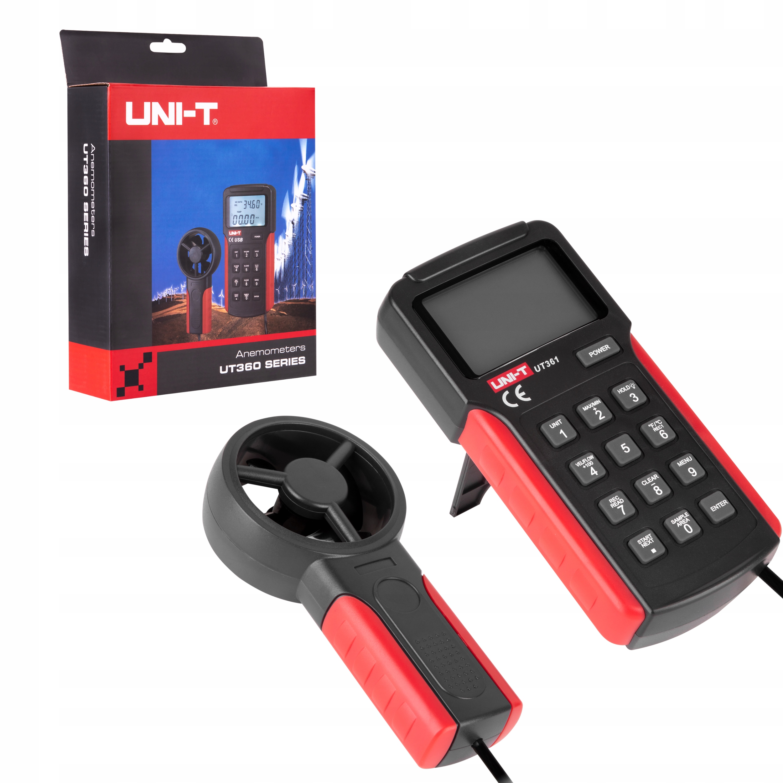 Anemometer UT361 – merač vetra teplota Cfm CMM