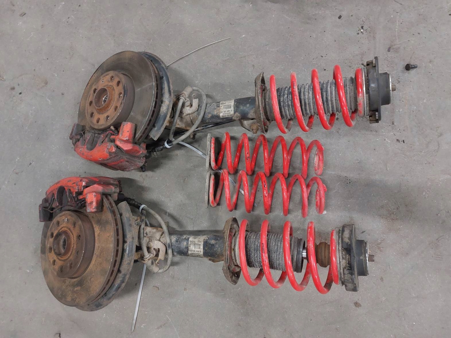 shock absorber spring swing front L/P + springs rear part AUDI A3 8P MTS
