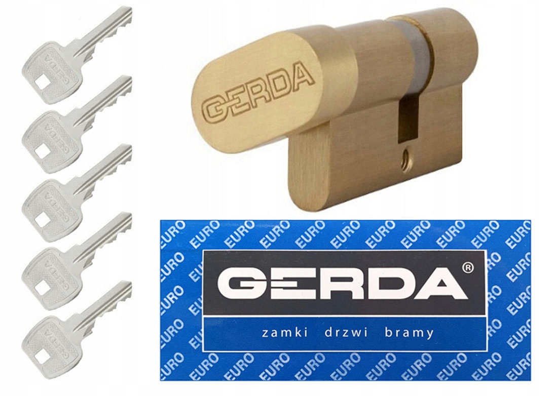 WKŁADKA GERDA WKE1 Z GAŁKĄ MOSIĄDZ 5 KLUCZY 50/40G