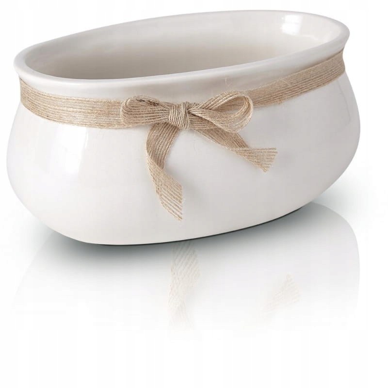 

Doniczka ceramiczna ze wstążką 23x14x10 cm