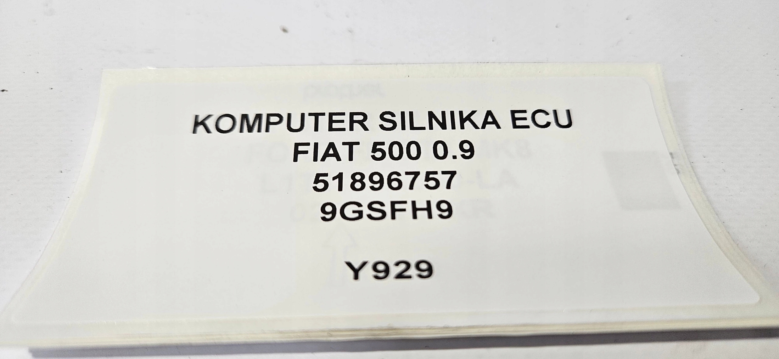 computer Motore ECU FIAT 500 0.9 51896757