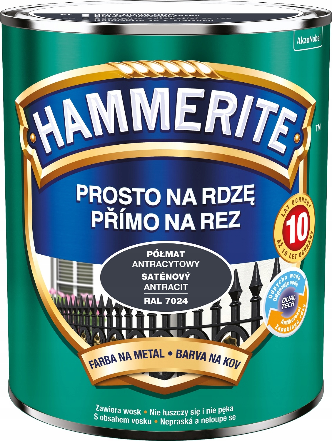 

Hammerite Farba Na Rdzę Antracytowy Półmat 0.7L