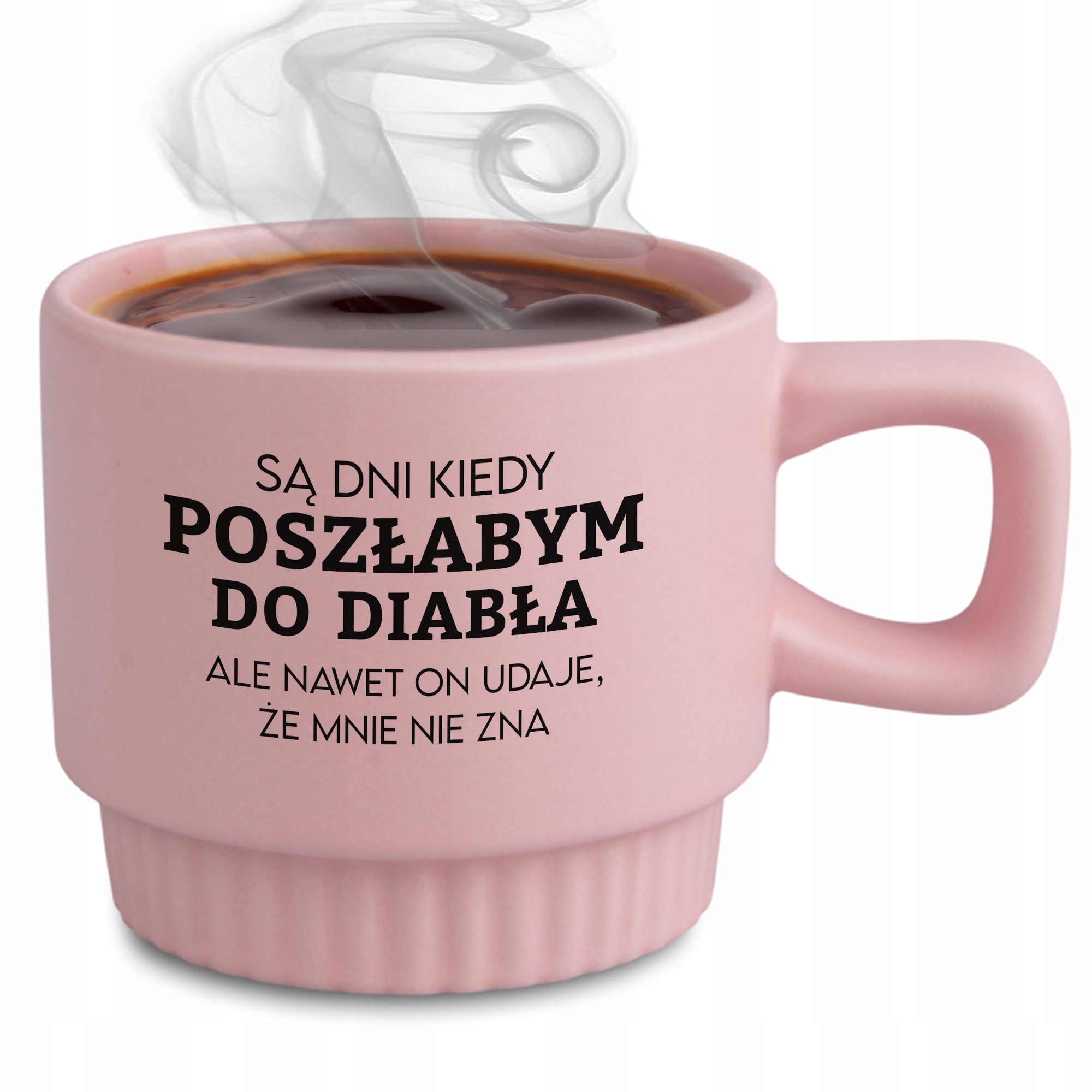 Ryhovaný Hrnček, Elegantný Darček Do Práce V Kancelárii, Ružový, Išla By Som Do Pekla