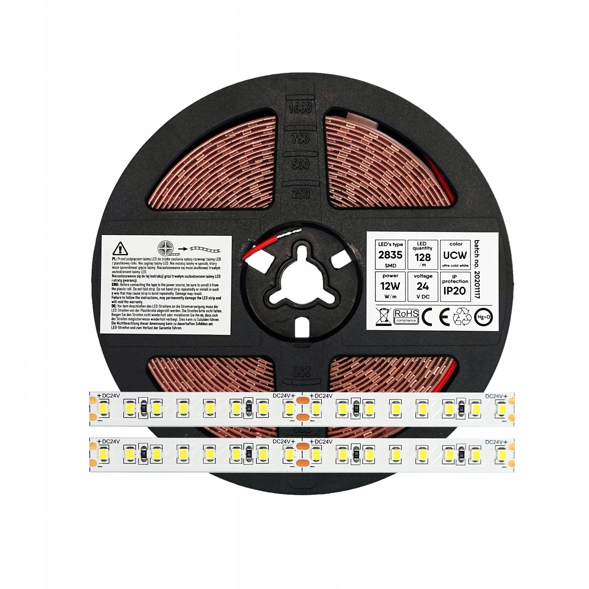 Taśma LED LL 24V 640LED 4000K Neutral Ra90 5LG 1m