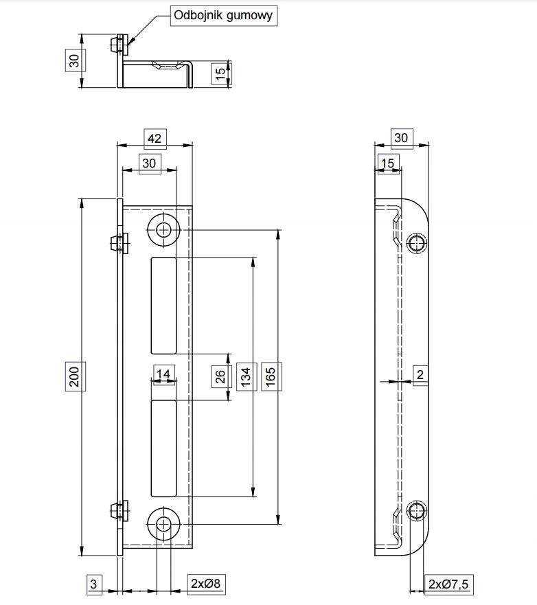 ZATRZASK ODBÓJ OPÓR DO FURTKI BRAMY ZAMEK GRAFIT Kod producenta 07336